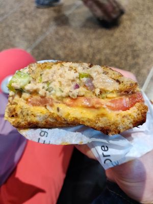 Tuna melt at Veggie Grill by Next Level - Downtown in Seattle