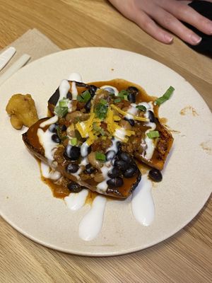 Sweet potato tostada at Veggie Grill by Next Level - Downtown in Seattle