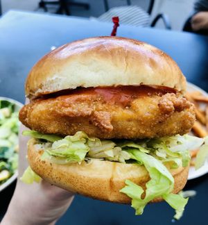 Buffalo chick’n sandwich at Veggie Grill by Next Level - Downtown in Seattle