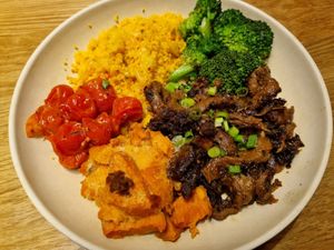 Kimchi beef bowl at Veggie Grill by Next Level - Downtown in Seattle
