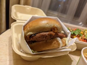 Blue Cheese Burger at Veggie Grill by Next Level - Downtown in Seattle