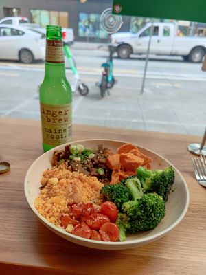"Beef" Bulogi Bowl with a view 👌 at Veggie Grill by Next Level - Downtown in Seattle
