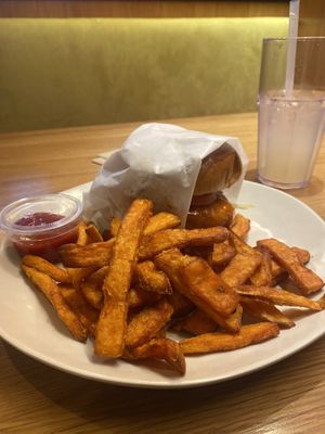 Buffalo Chick’n w/Sweet Potato Fries and Drink Combo  at Veggie Grill by Next Level - Downtown in Seattle
