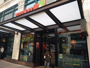 a view from the street at Veggie Grill by Next Level - Downtown in Seattle