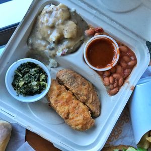 Southern spicy fried chickin’ take out at Veggie Grill by Next Level - Downtown in Seattle