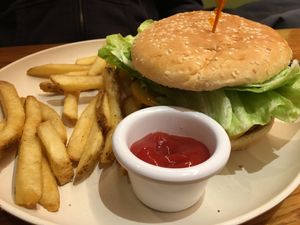 Beyond meat burger  at Veggie Grill by Next Level - Downtown in Seattle