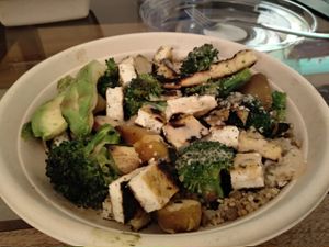 Tofu and veg quinoa bowl at Veggie Grill by Next Level - Downtown in Seattle