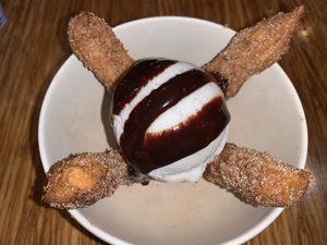Churros + ice cream 😋😋😋 at Veggie Grill by Next Level - Downtown in Seattle