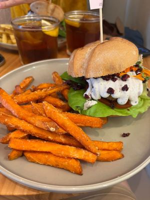 Vegan burger  at Brunchit in Ibiza