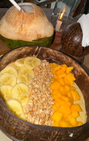 Passion fruit smoothie bowl  at Casa Coco in Zanzibar