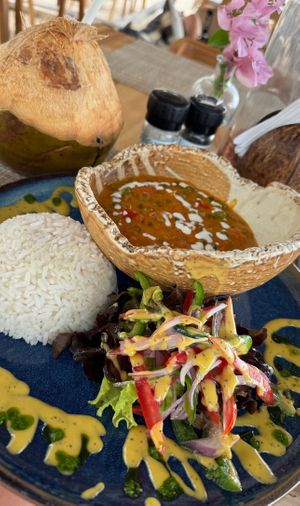 Curry stew with peas  at Casa Coco in Zanzibar