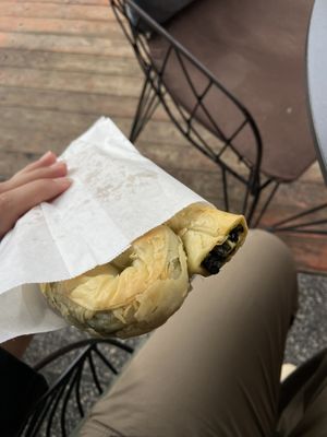 Very tasty vegan byrek with spinach! (For 1€)  at Furrë Buke & Pastiçeri Kallmeti in Lezhe