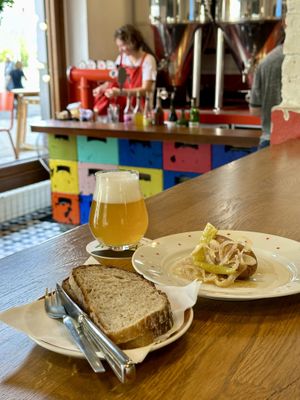 Vegan utopenec & small beer 💚  at Výčap u Ernőho in Bratislava