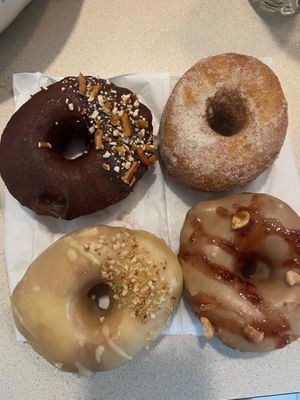 The four flavors of vegan donuts at Flatfish GNV in Gainesville