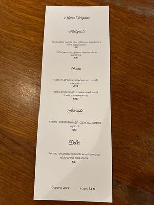 Menù   at Serpillo in Bevagna