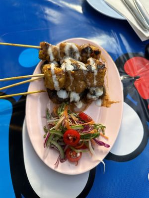 Tofu and mushroom skewers  at muan in South West London