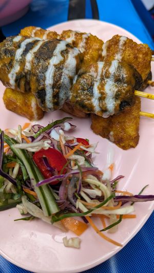 Tofu and mushroom skewers at muan in South West London