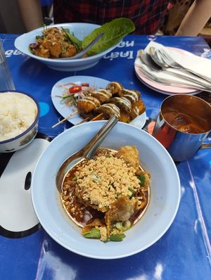 Dumplings in sauce at muan in South West London