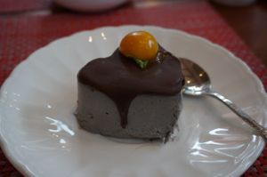 Chocolate blueberry cake. at Raw Cafe in Lima