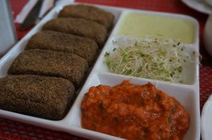 Vegetable nuggets. at Raw Cafe in Lima