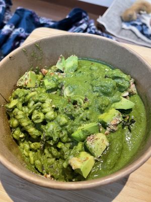 Fusilli al pesto  at Raw Cafe in Lima