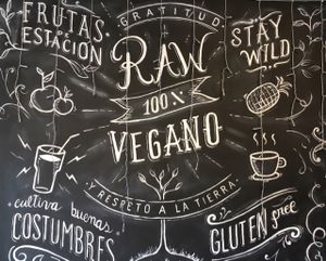 signage at Raw Cafe in Lima