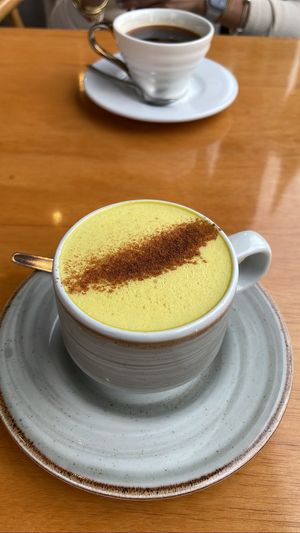 Golden milk  at Raw Cafe in Lima
