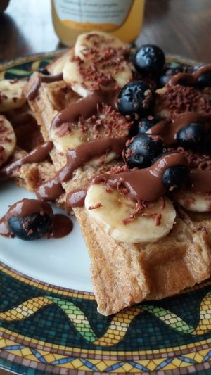 Waffles at Raw Cafe in Lima