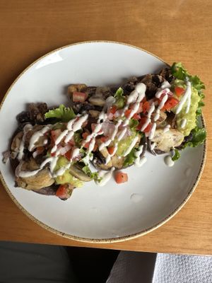 Mmmmm… mushroom tacos!  at Raw Cafe in Lima