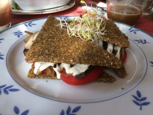 portobello sandwich  at Raw Cafe in Lima