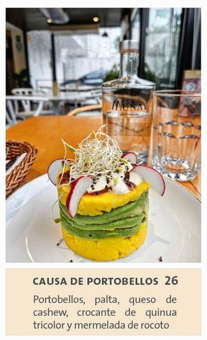 Causa de Portobellos at Raw Cafe in Lima