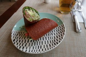 Mediterranean wrap at Raw Cafe in Lima