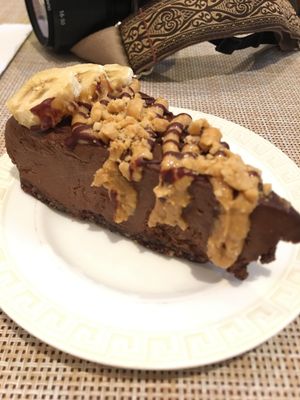 Unbelievable Choco-banana peanut butter cheesecake!  at Raw Cafe in Lima