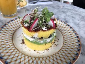 Causa Portobello at Raw Cafe in Lima