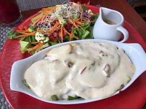 Gratinado de papas (y otras verduras)  at Raw Cafe in Lima