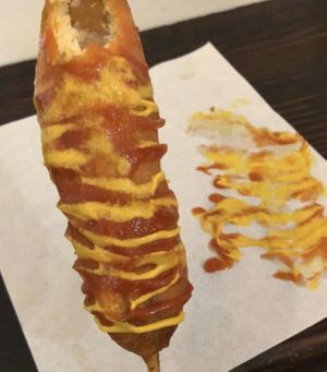 Vegan corn dog  at Massive Wieners in Prahran