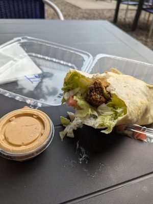 Falafel wrap and chipotle mayo at Sparta Annex Bakery & Kitchen in Sparta