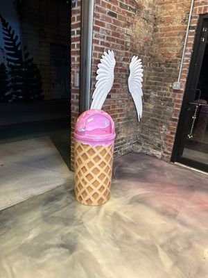 Has a garage door, so you can be inside & outside!   at Sweet B's in New Albany