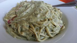 pesto pasta at My Vegan Gold in Los Angeles