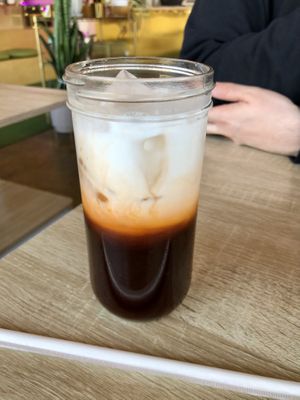 Thai iced tea  at My Vegan Gold in Los Angeles