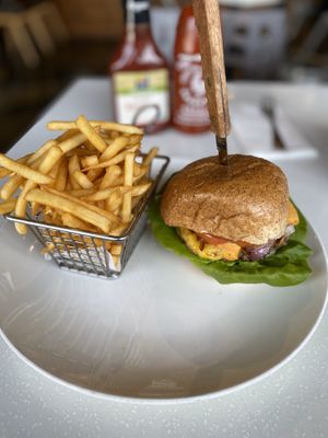 Impossible burger  at My Vegan Gold in Los Angeles