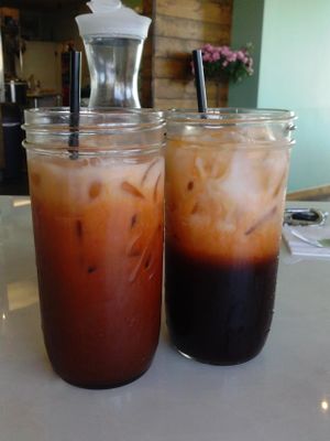 Thai iced tea at My Vegan Gold in Los Angeles