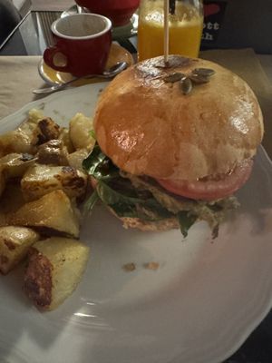 veggie burger! super good  at Pinturicchio Cafe+Kitchen in Perugia