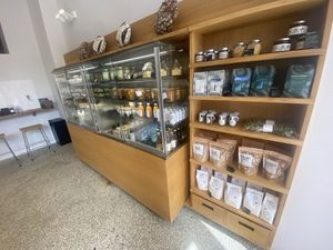 Has a selection of vegan foods in the fridge   at Joseph Brot - Linz in Linz