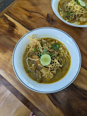 Khao Soi at Nong Na Vegetarian Somtum in Chiang Mai