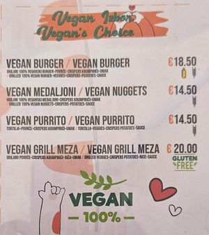 Vegan choices at Bambo in Pula