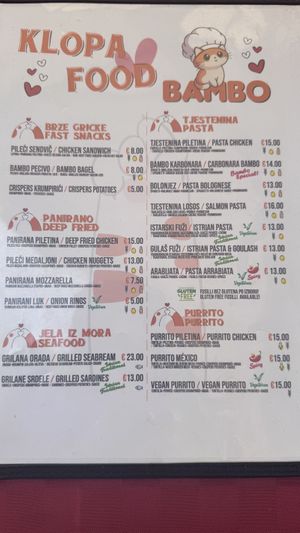 Menu3  at Bambo in Pula