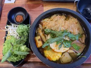  BUN BO HUE - Signature stone bowl vegan beef noodle   at MOON CHAY in Central Singapore