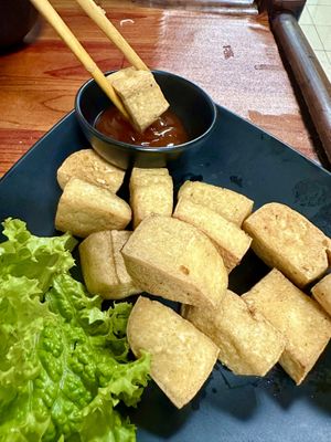 Fried tofu   at MOON CHAY in Central Singapore