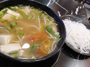 Canh chua, sour soup + noodles $10.89 at MOON CHAY in Central Singapore